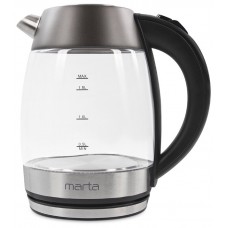 MARTA MT-4563 серый жемчуг чайник стеклянный