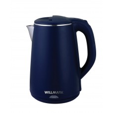 Чайник WILLMARK WEK-2002PS (2.0л, двойные стенки, эффект термоса, пов. на 360 град., 2000Вт) (Синий)