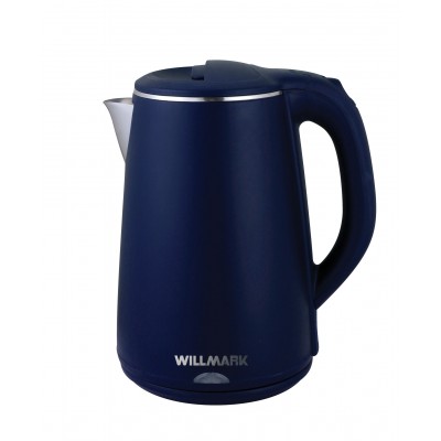 Чайник WILLMARK WEK-2002PS (2.0л, двойные стенки, эффект термоса, пов. на 360 град., 2000Вт) (Синий)